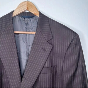 Burberry London Brown Pinstripe Sport Coat Blazer Size 40L